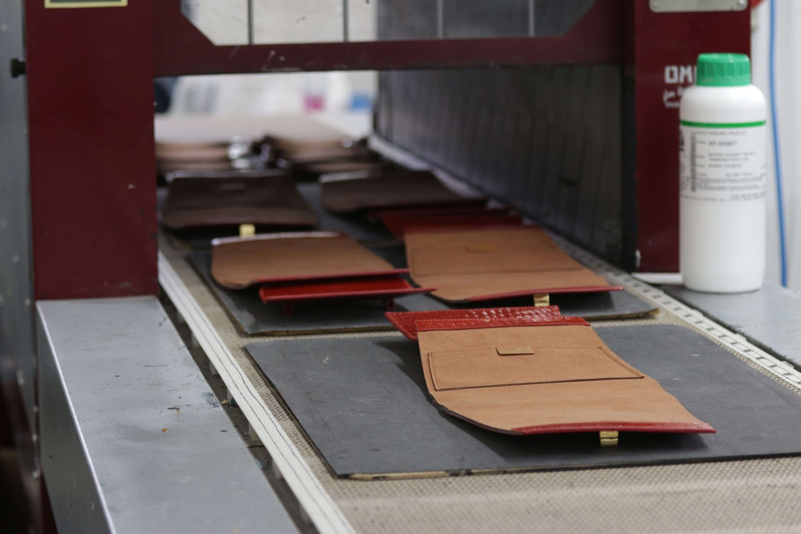 Leather pieces in production